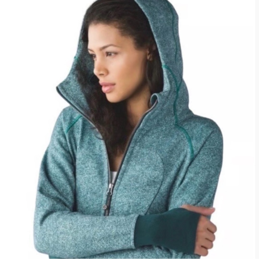 Lululemon Scuba Full Zip Hoodie Rio Mist Sea Mist Deep Green Size 6 Fleece Lined